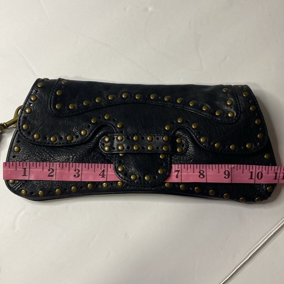 Kooba black leather studded clutch bag purse - Picture 3 of 5